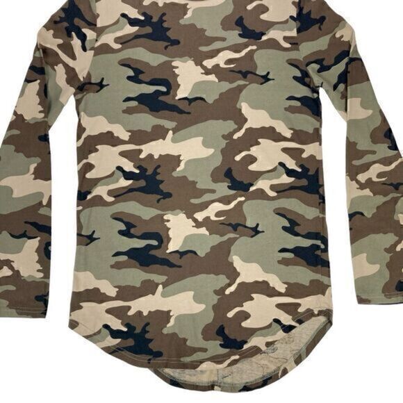 PacSun Camo T Shirt Mens Size Small Longer Fit Long Sleeve Crew Neck Pull Over - Picture 3 of 14
